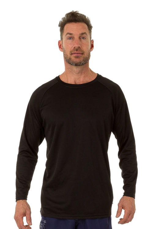 Uzzi Fast Dry Moisture Wicking Fabric Long Sleeve in Black Color
