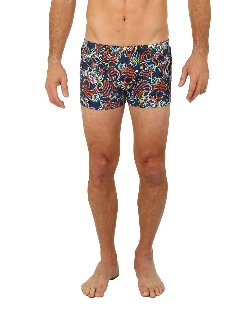 Uzzi Men's Swim Print Bike Shorts #4602P