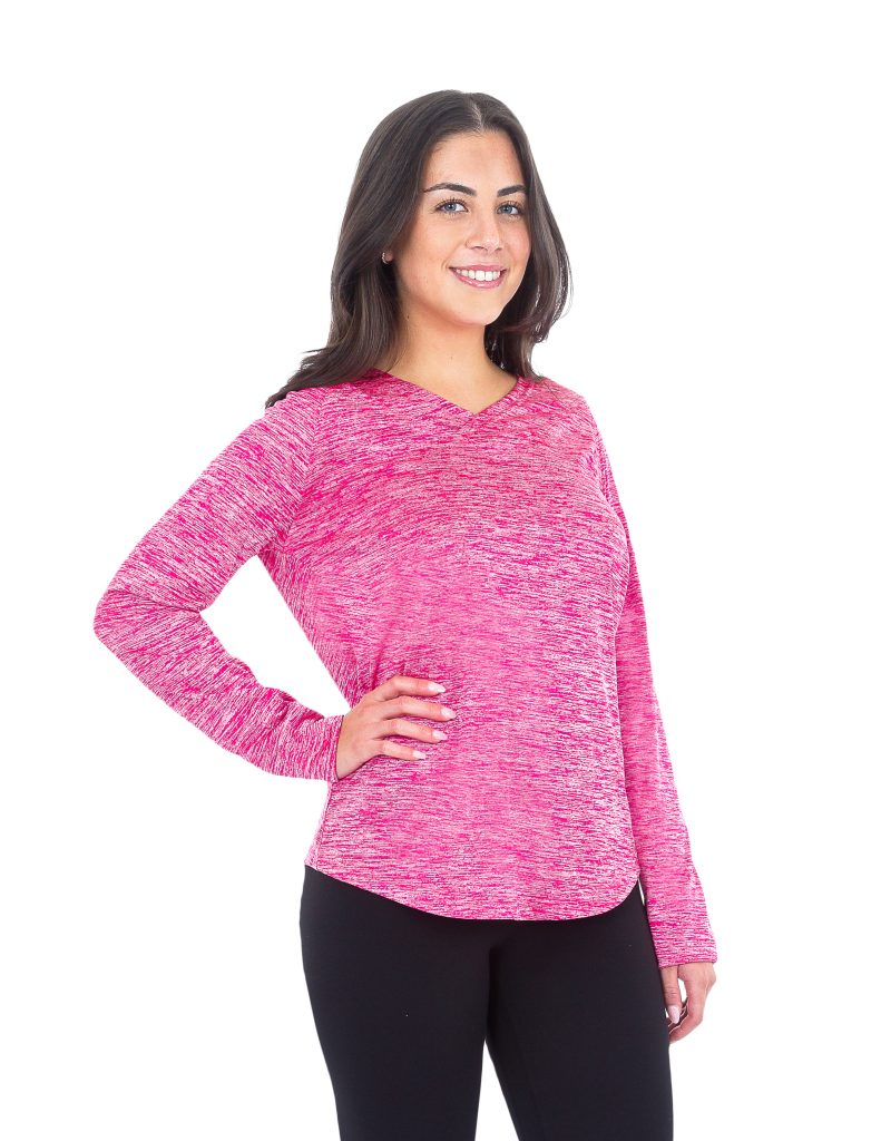 Suzzi Women's Dri Fit Long Sleeve Hoodie #WTP01 Pink