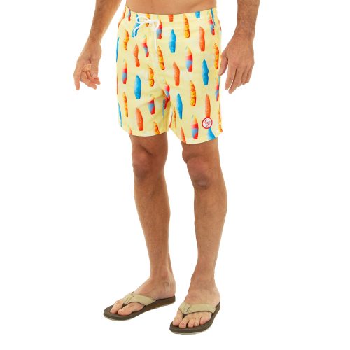 Uzzi Swim Print Shorts #1890 YELLOW