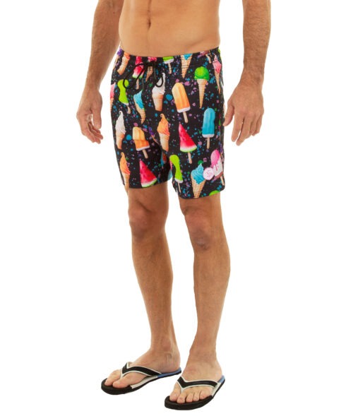 Uzzi Stretch Ice Cream Swim Shorts #2030 Black