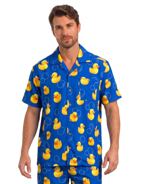 Uzzi Hawaiian Shirt – Short Sleeve Dri-FIT Polyester Ducks Shirts for Men #HPS103 Royal