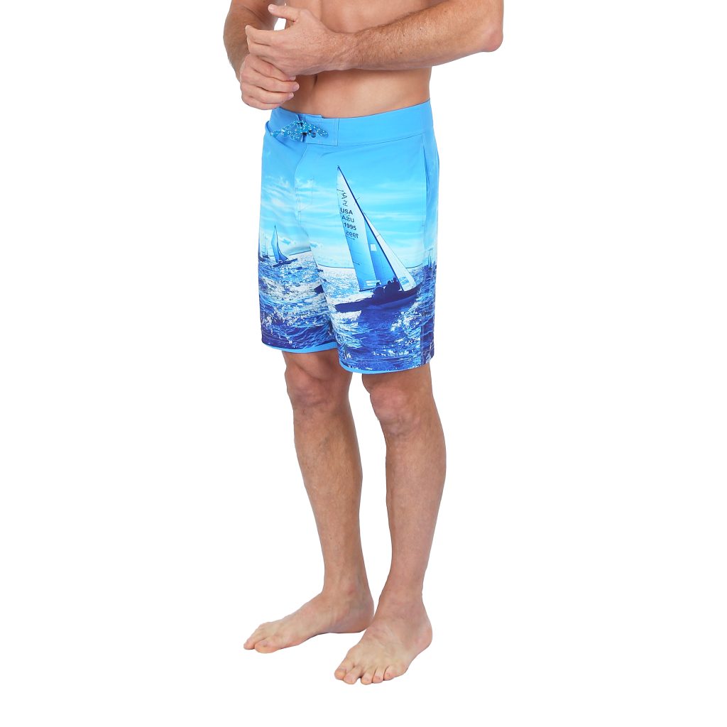 Uzzi 4 Way Stretch Board Shorts #MBS212 Sail Boat