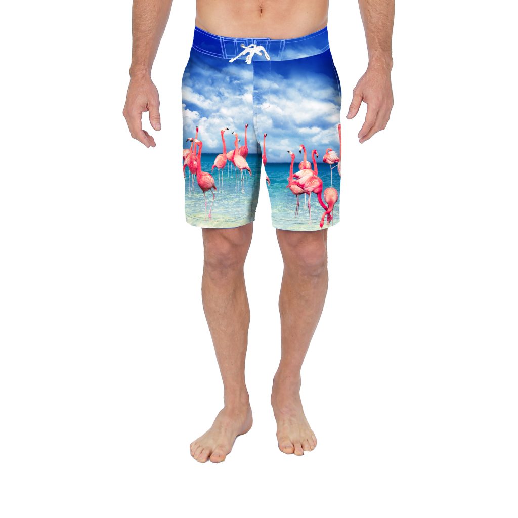 Uzzi 4 Way Stretch Board Shorts #MBS212 Flamingo