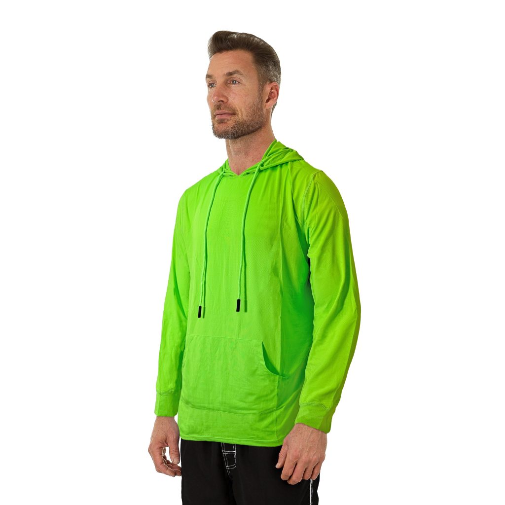 Uzzi Men's Birdseye Mesh Hoodie #MMP01 Neon Green