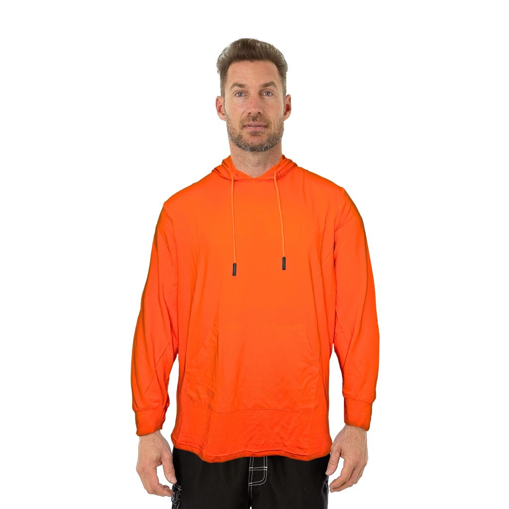 Uzzi Men's Birdseye Mesh Hoodie #MMP01 Neon Orange