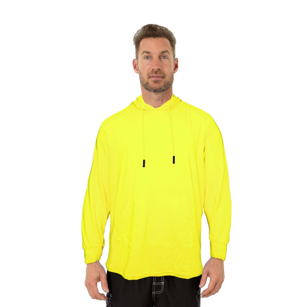 Uzzi Men's Birdseye Mesh Hoodie #MMP01 Neon Yellow