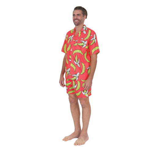 Uzzi Hawaiian Shirt - Short Sleeve Dri-FIT Banana Shirts for Men #HP61 Tomato
