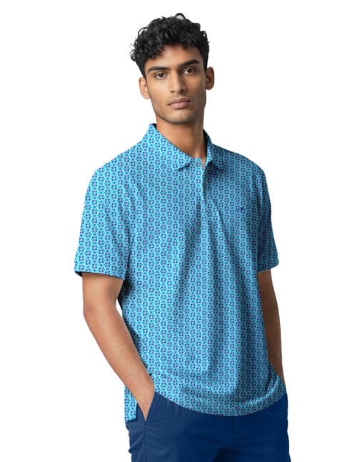 Uzzi Stretch Swim Polo Shirt #PS02 LIGHT BLUE