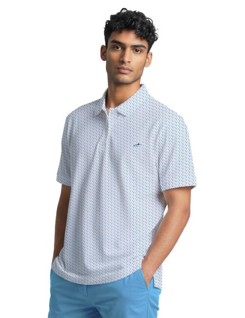 Uzzi Stretch Swim Polo Shirt #PS10 WHITE