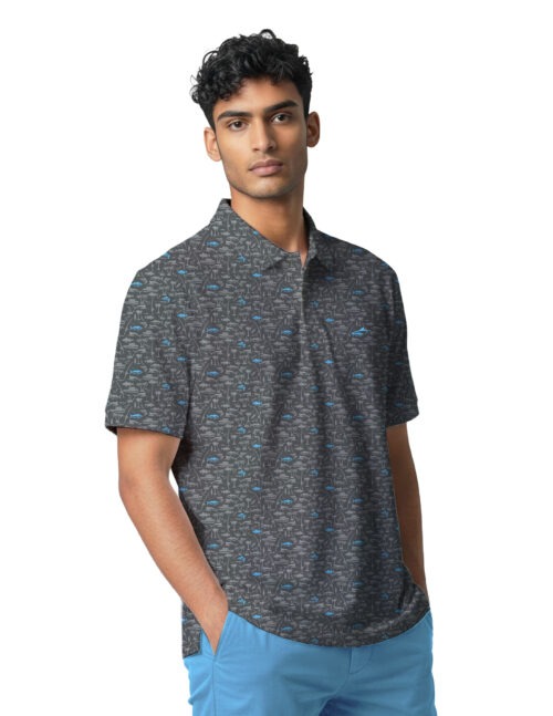 Uzzi Stretch Swim Polo Shirt #PS14 GRAY