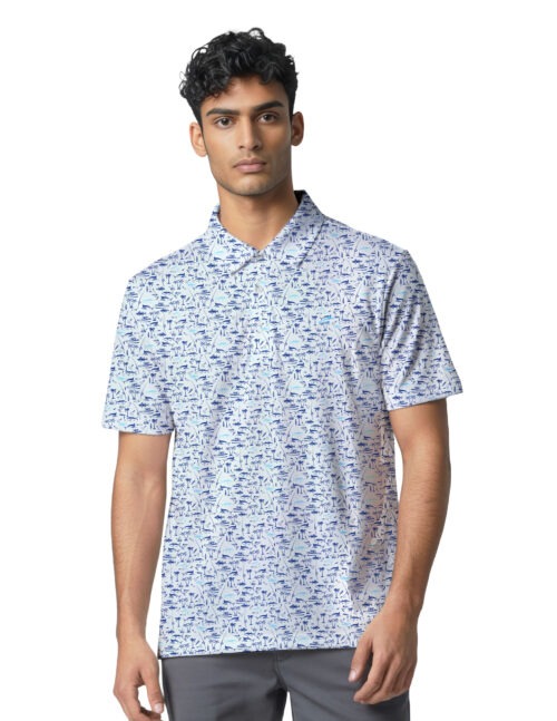 Uzzi Stretch Swim Polo Shirt #PS14 WHITE